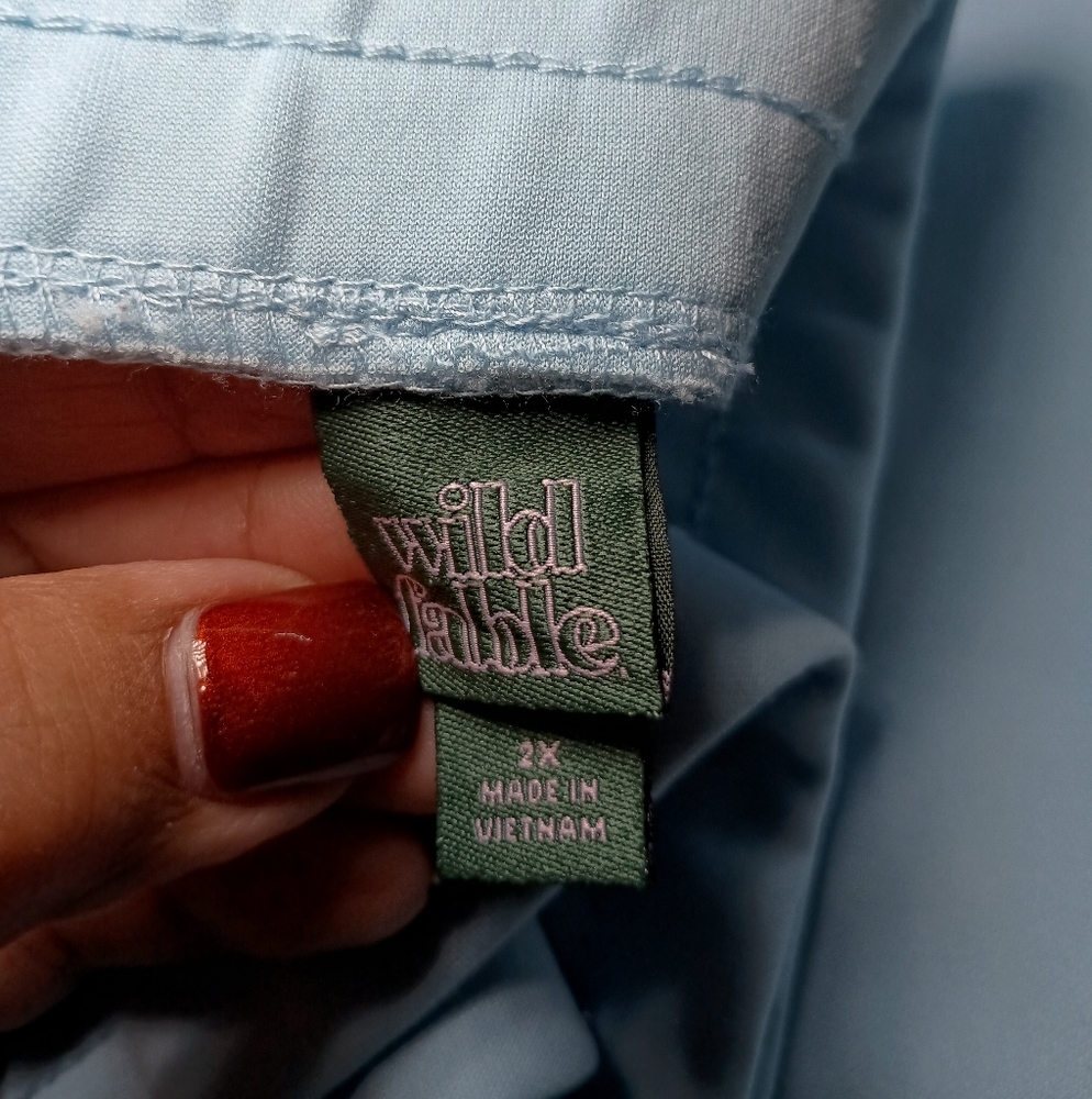 Wild Fable Light Blue High-Rise Track Pants | Size 2X | Sporty Chic - Picture 8 of 9